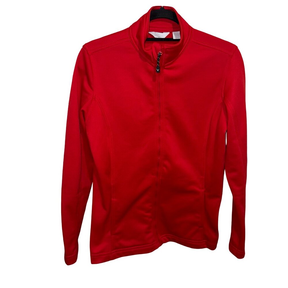 Callaway Women's Full Zip Up Thin Knit Red Jacket Sz M